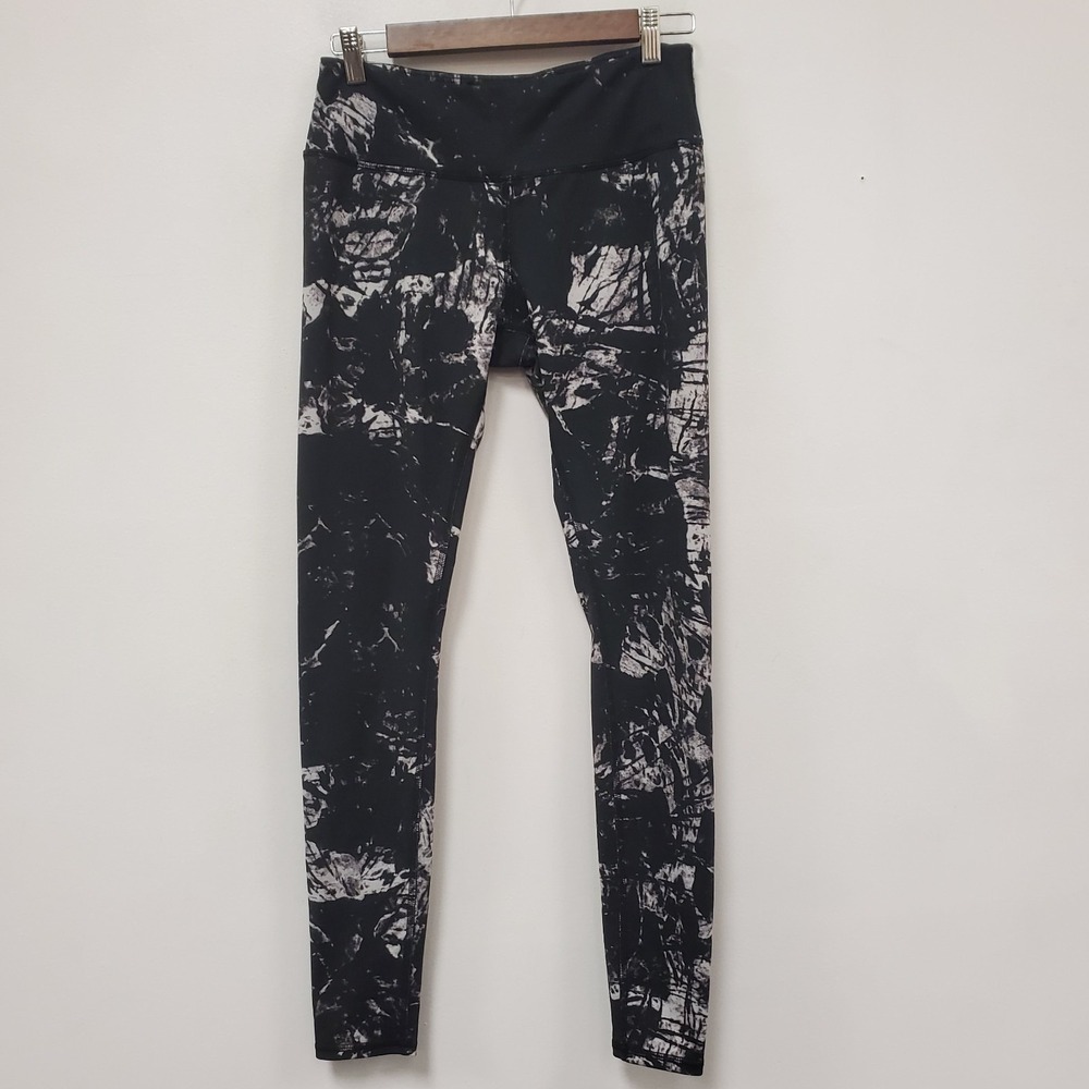 ALO Womens Low Rise Tapered Athletic Leggings Size S Black Speckled RN87370